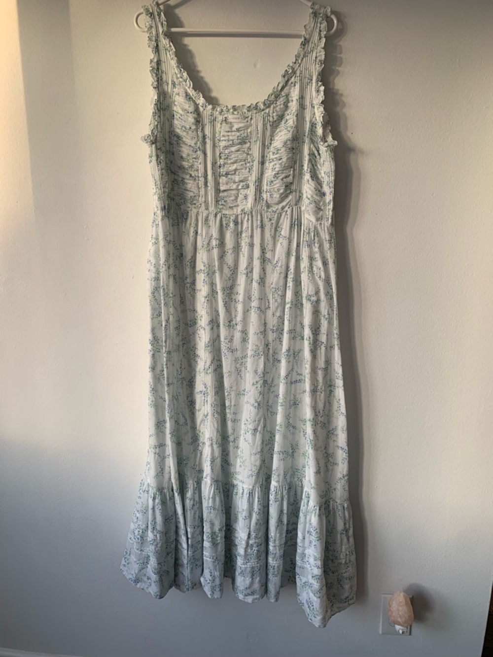 Doen Claribelle Cotton Ruffle Sleeveless Midi Maxi Dress Blanc Bluebell Ballad - Picture 13 of 16